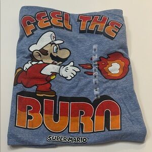 Super Mario Blue 'Feel the Burn' Graphic Tee - 4006